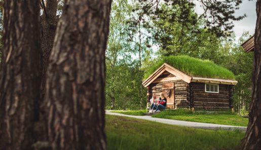 Exterior view of a cabin at Toftemo Turiststasjon in Norway