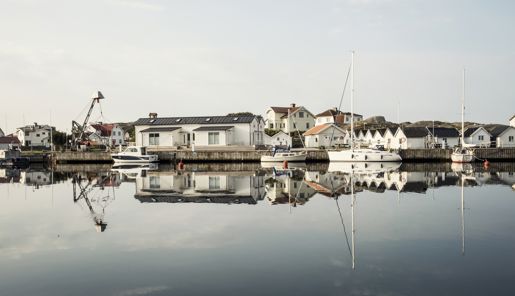 External view of Kajkanten boathouse on Vrango in the Gothenburg Archipelago, Sweden