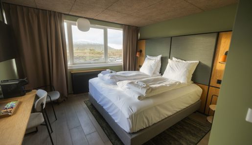 Bedroom at Hotel Vágar in the Faroe Islands