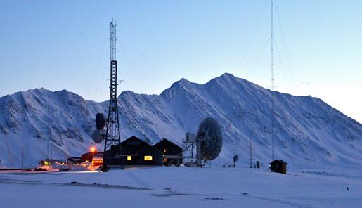 View of Isfjord Radio in Svalbard