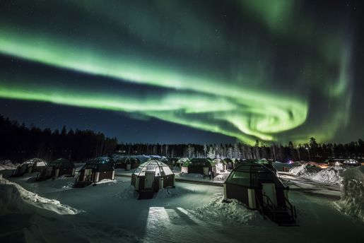 Arctic Snow Hotel under the Northern Lights