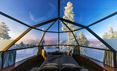 Inside a glass-roof igloo at Levi Iglut, Golden Crown in Finnish Lapland