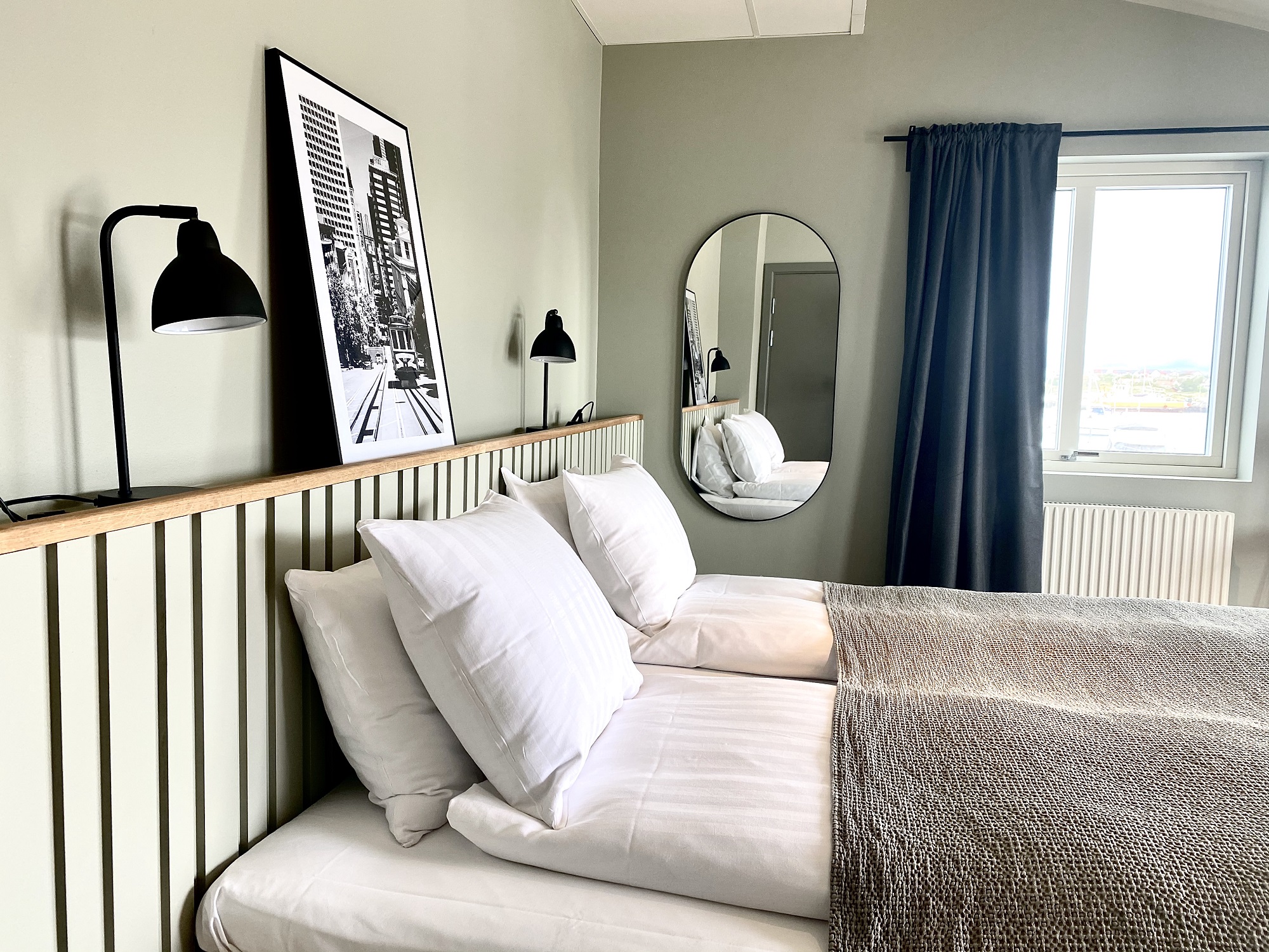 Spacious bedroom at Isbolaget Hotel in Donso, Gothenburg Archipelago, Sweden