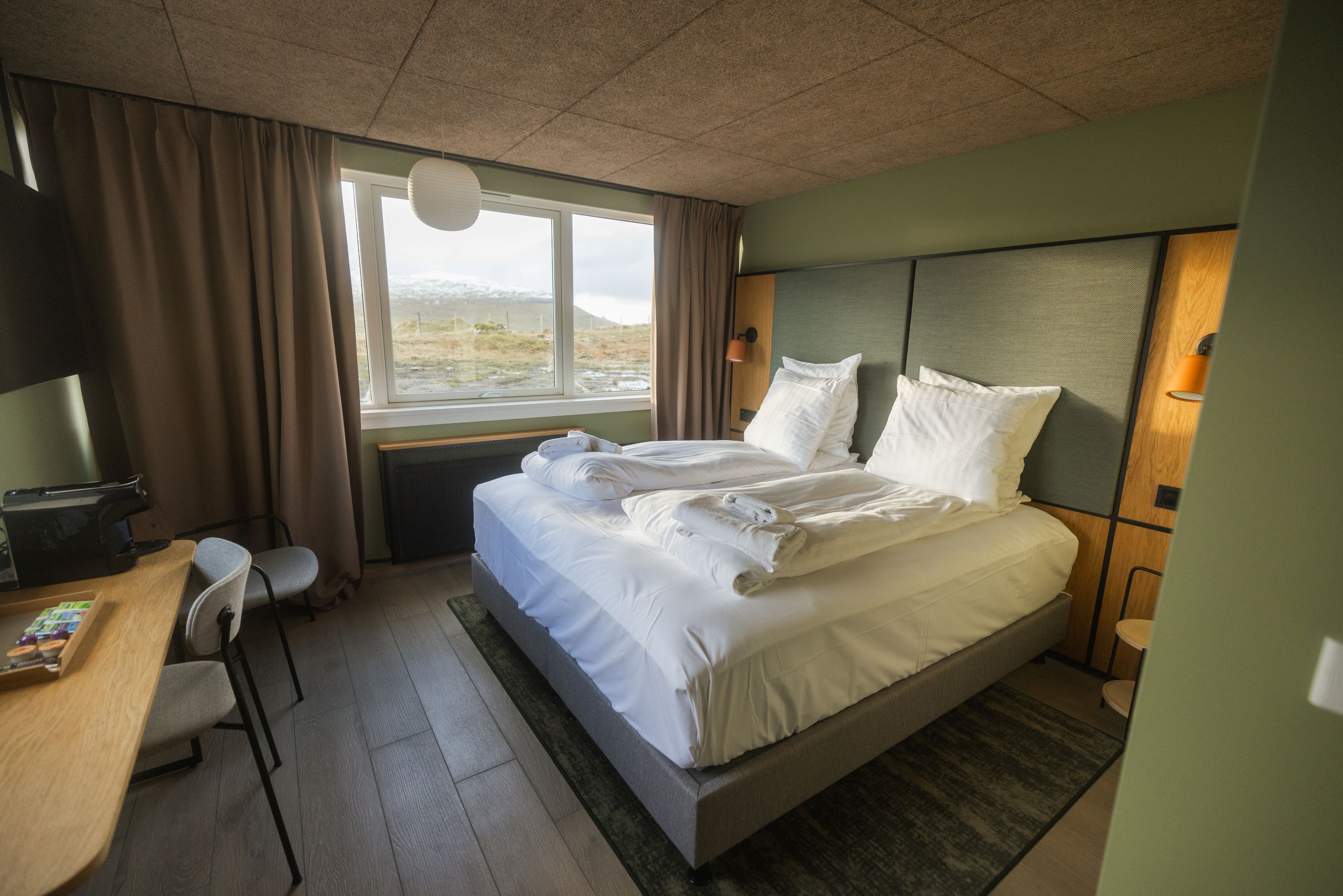 Bedroom at Hotel Vágar in the Faroe Islands
