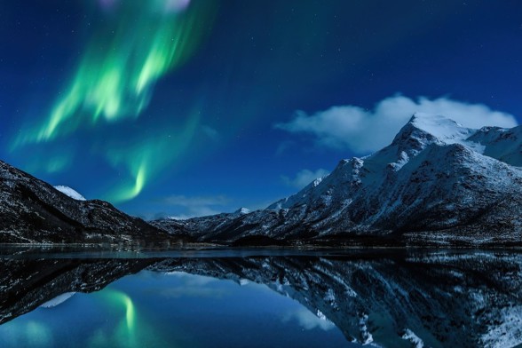 The northern lights over northern Norway