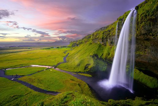 Seljalandsfoss waterfall in South Iceland in summer