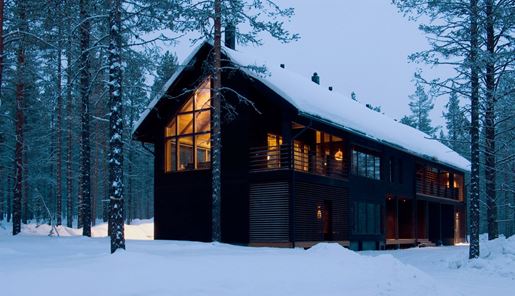 Exterior of Levi Spirit cabin in Finland