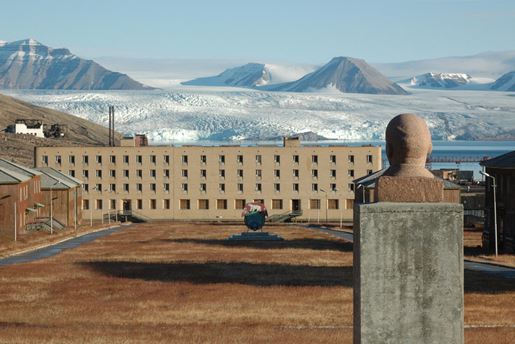 An abandoned Russian settlement in Svalbard, Pyramiden near the North Pole