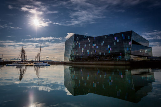 The Harpa concert hall in central Reykjavik in Iceland