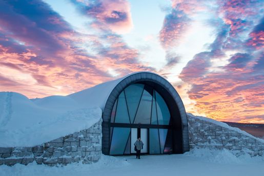 Outside Icehotel 365