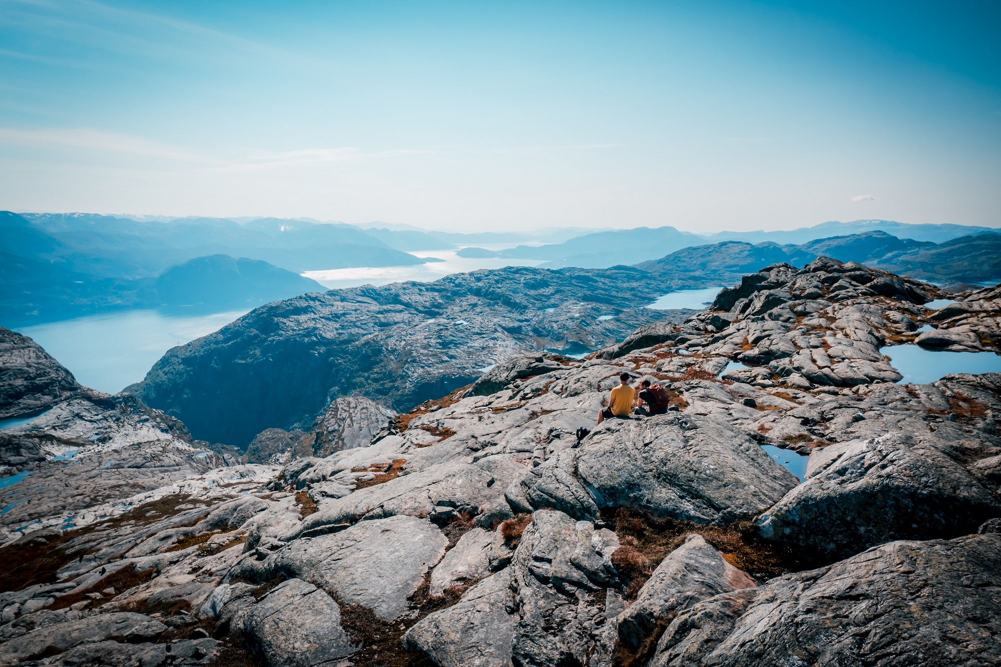 View over Hardangerfjord from Karaldenuten in Norway