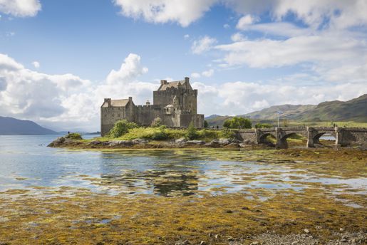 Eilean Donan Castle on Loch Duich at Dornie in Scotland