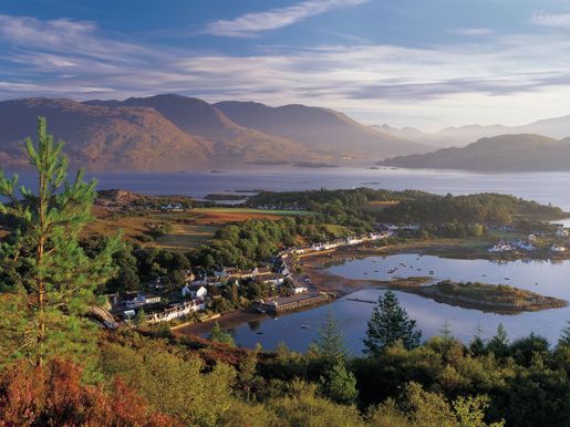 Plockton On The South Side Of Loch Carron From A Heather Covered Hillside Above The Village Paul Tomkins Visit Scotland