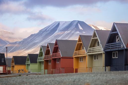 The northernmost town, Longyearbyen, the capital of Svalbard near the North Pole