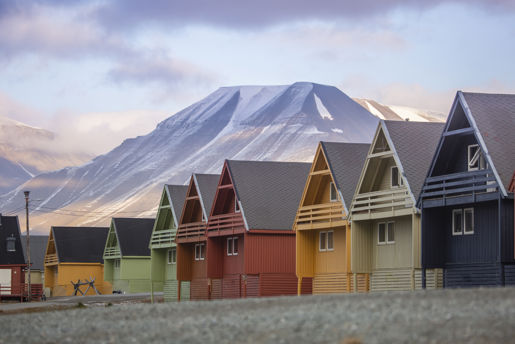 The northernmost town, Longyearbyen, the capital of Svalbard near the North Pole