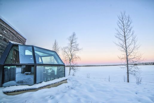 Arctic Fox Igloo covered in snow, Finnish Lapland