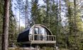 Exterior view of Glamping Dome at Haltia Lake Lodge in Finland