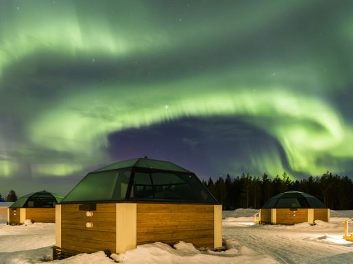 Northern Lights And Glass Igloos
